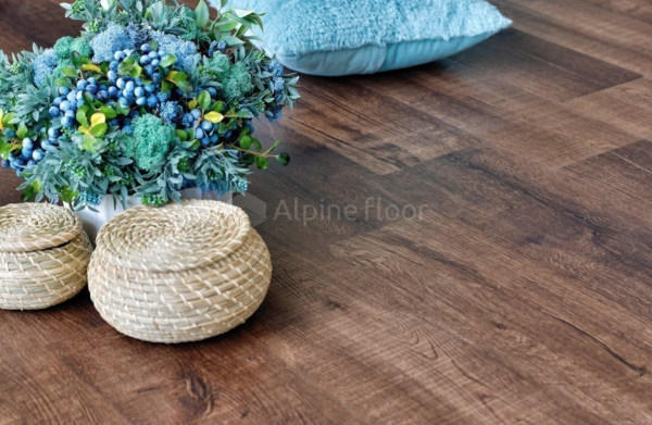 Кварцвиниловая плитка Alpine Floor Натуральное дерево (Real Wood) Дуб Мокка Синхронное тиснение ECO 2-2